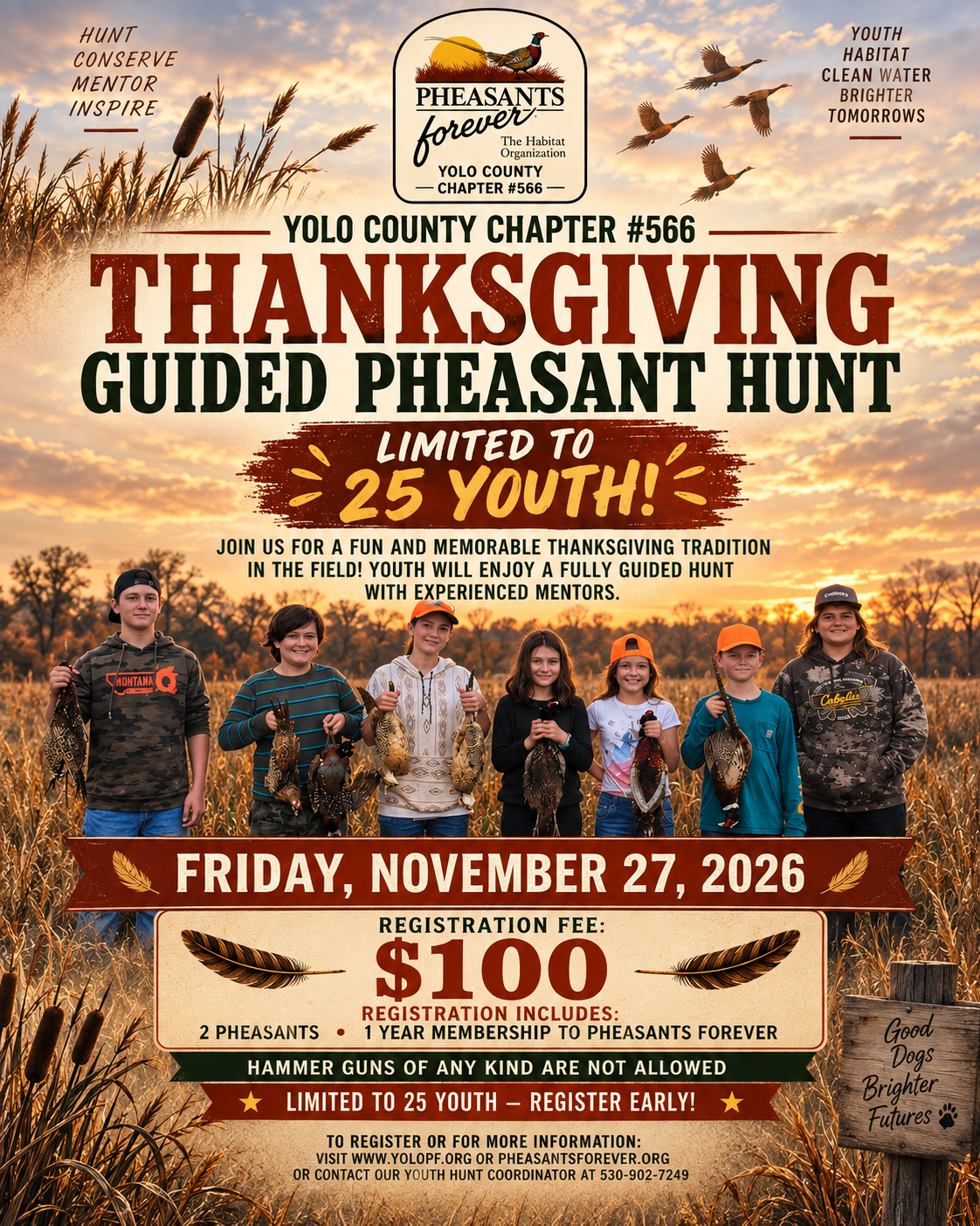 Thanksgiving Youth Pheasant Hunt event flyer